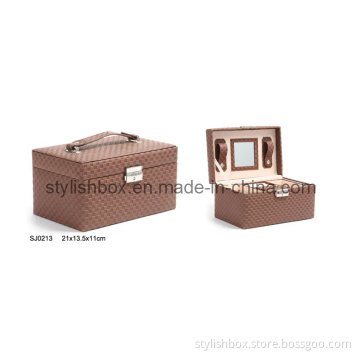 Square Classic PU Jewelry Box with Lock (SJ0213)
